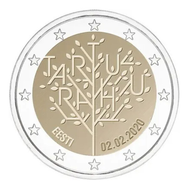 2 euros commémorative Estonie 2020 - Traité de paix de Tartu.