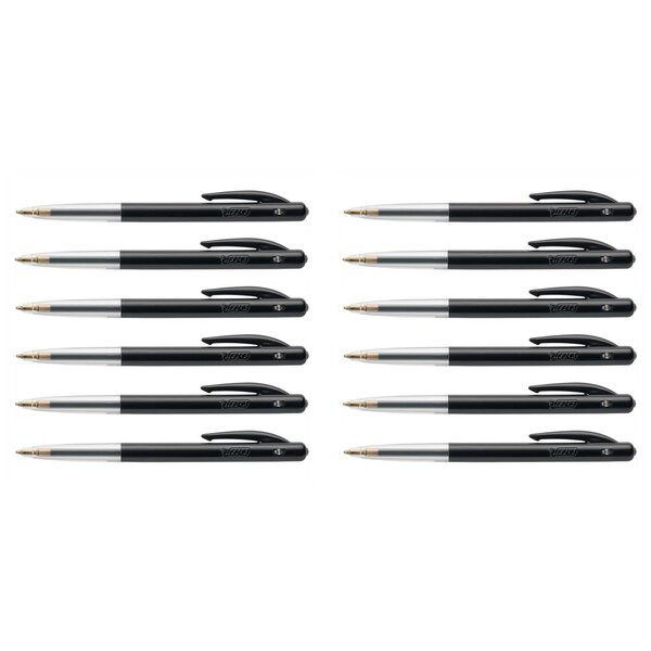 Stylo bille Rétractable M10 CLIC Medium pointe moyenne 1 mm noire x 12 BIC