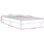 vidaXL Cadre de lit sonoma gris 75x190 cm bois d'ingénierie et métal