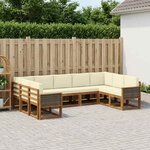 vidaXL Ensemble de canapés d'extérieur 9 pc Naturel et Crème