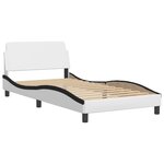 vidaXL Cadre de lit sans matelas blanc et noir 100x200 cm similicuir