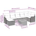 vidaXL Ensemble de canapé de jardin avec coussin 8 Pièces Gris Poly rotin