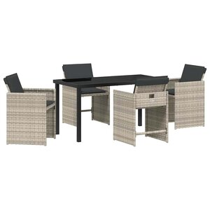 vidaXL Ensemble de salle à manger pour jardin 5 Pièces Gris clair