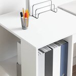 vidaXL Bureau avec Rangement avec étagère Blanc 130 x 50 5 x 75 cm