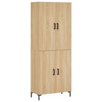 vidaXL Buffet haut Chêne sonoma 69 5x34x180 cm Bois d'ingénierie