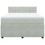 vidaXL Sommier à lattes de lit et matelas Gris clair 140x200cm Velours
