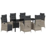 vidaXL Ensemble de salle à manger de jardin 7 pièces Gris clair Poly Rattan