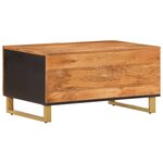vidaXL Table basse marron et noir 80x50x40 cm bois de massif manguier