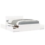vidaXL Lit avec tiroirs et matelas blanc 120x190 cm bois massif de pin