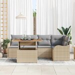 vidaXL Ensemble de canapé de jardin 6 Pièces beige et gris clair