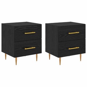 vidaXL Cabinet de chevet 2 Pièces Chêne noir 40 x 35 x 47 5 cm