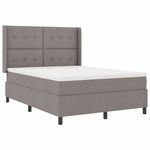vidaXL Lit à ressorts avec matelas Taupe 200 x 140 cm tissu