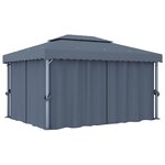 vidaXL Tonnelle avec rideau 4x3 m Anthracite Aluminium