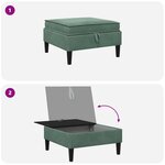 vidaXL Pouf avec Rangement Vert Mer Velours