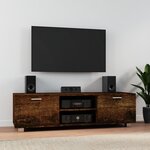 vidaXL Meuble TV Chêne fumé 140x40 5x35 cm Bois d'ingénierie