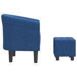 vidaXL Chaise cabriolet avec repose-pied bleu tissu