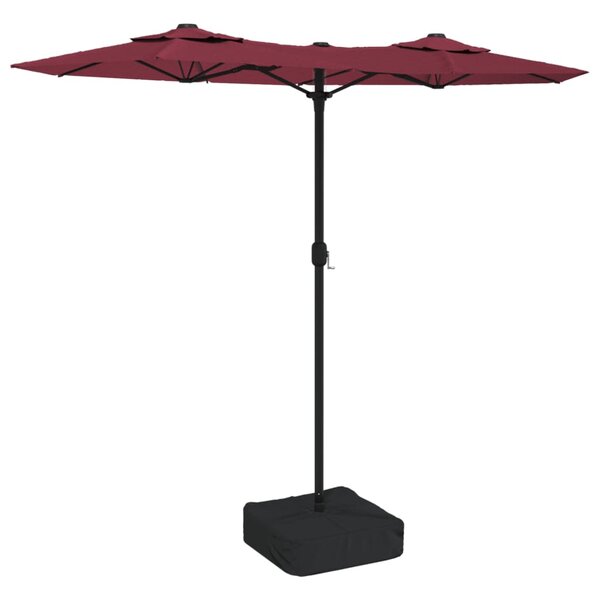 vidaXL Parasol à double tête rouge bordeaux 316x240 cm