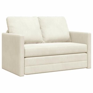 vidaXL Canapé-Lit 122cm Crème Velours