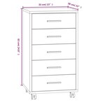 vidaXL Armoire à tiroirs avec roulettes Sonoma gris Bois d'ingénierie
