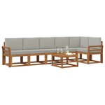 vidaXL Ensemble de canapés d'extérieur 7 pc Gris Naturel et Clair