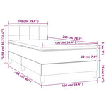 vidaXL Sommier à lattes de lit avec matelas Gris foncé 100x200cm Tissu
