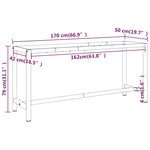 vidaXL Cadre de banc de travail Noir et rouge mat 170x50x79 cm Métal