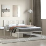 vidaXL Cadre de lit métal avec tête de lit blanc 150x200 cm