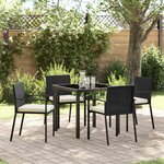 vidaXL Ensemble de jardin 5 pièces Noir Poly Rattan
