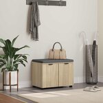 vidaXL Banc d'entrée avec coussin Chêne Sonoma 60 x 38 x 46 cm