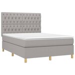 vidaXL Sommier à lattes de lit et matelas et LED Gris clair 140x200 cm