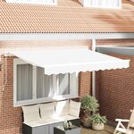 vidaXL Auvent Rétractable Blanc 250 x 200 cm tissu