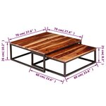 vidaXL Ensemble de table basse gigogne 2 Pièces Bois massif