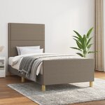vidaXL Cadre de lit avec tête de lit Taupe 100x200 cm Tissu