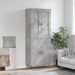 vidaXL Buffet haut Gris béton 69 5x34x180 cm Bois d'ingénierie
