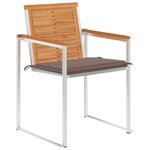 vidaXL Chaises de jardin lot de 6 avec coussins Bois d'acacia solide