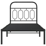 vidaXL Cadre de lit métal avec tête de lit noir 80x200 cm
