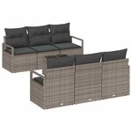 vidaXL Ensemble de canapé de jardin 7 Pièces Gris 55 x 55 x 37 cm
