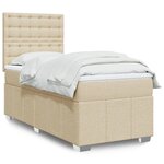 vidaXL Sommier à lattes de lit avec matelas Crème 80x200 cm Tissu