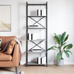 vidaXL Bibliothèque Sonoma gris 60 x 30 x 188 cm Bois et acier