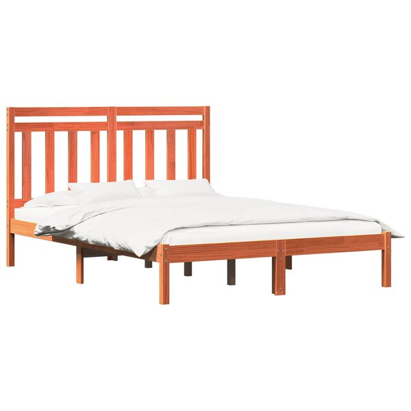 vidaXL Cadre de lit Cire marron 205 5 x 145 5 x 100 cm