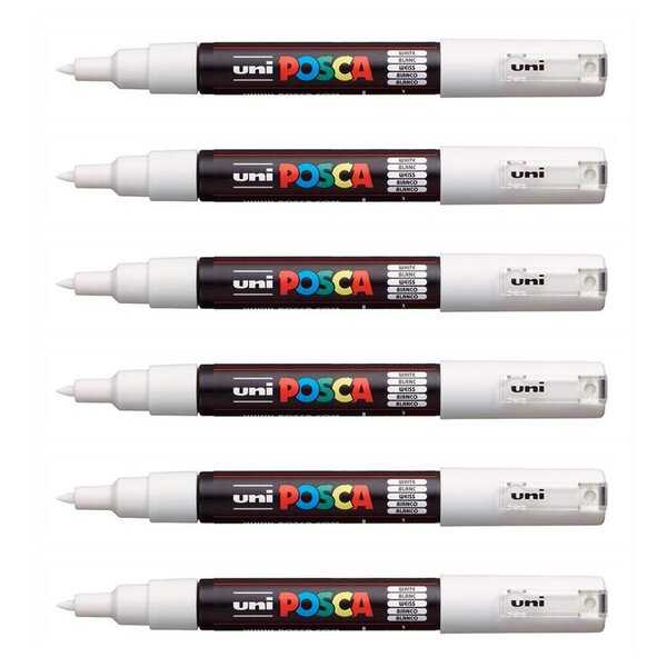 Marqueur pointe conique extra-fine pc1mc 0 7 - 1mm blanc x 12 POSCA