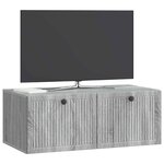 vidaXL Meuble TV mural Sonoma gris 78 5 x 41 x 30 cm Bois d'ingénierie