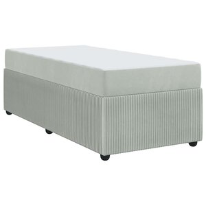 vidaXL Cadre de lit avec matelas Gris clair 100 x 200 cm tissu