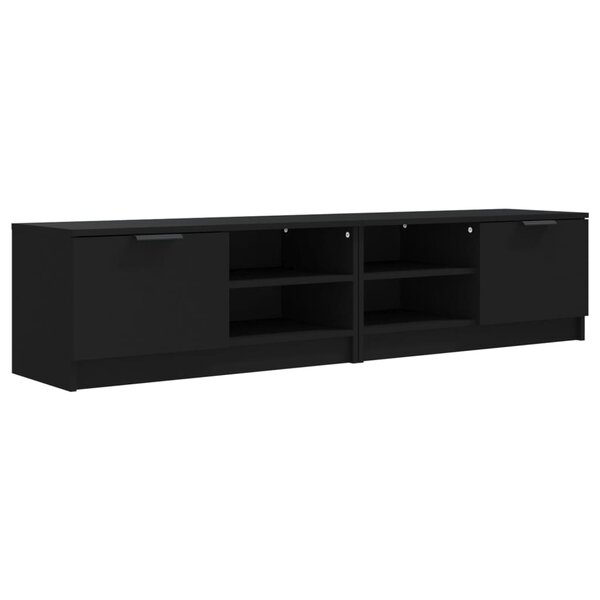 vidaXL Meubles TV 2 Pièces Noir 80x35x36 5 cm Bois d'ingénierie