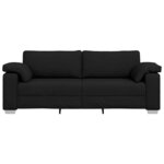 vidaXL Canapé avec coussin Noir 219 x 77 x 82 cm tissu
