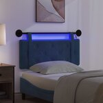 vidaXL Tête de lit suspendue Avec lumière LED Bleu Velours