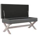 vidaXL Tabouret de rangement Gris foncé 110x45x49 cm Tissu
