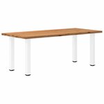 vidaXL Table à manger marron clair bois de chêne massif rectangulaire