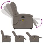 vidaXL Fauteuil inclinable de massage électrique Taupe Tissu