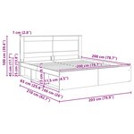 vidaXL Cadre de lit Gris Sonoma 200 x 200 cm Pin massif